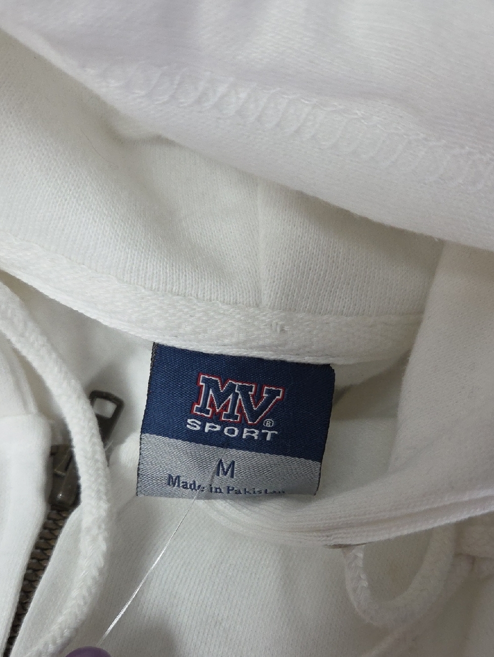 New MV Sport Stony Brook White Zip-Up Hoodie - Picture 6 of 9